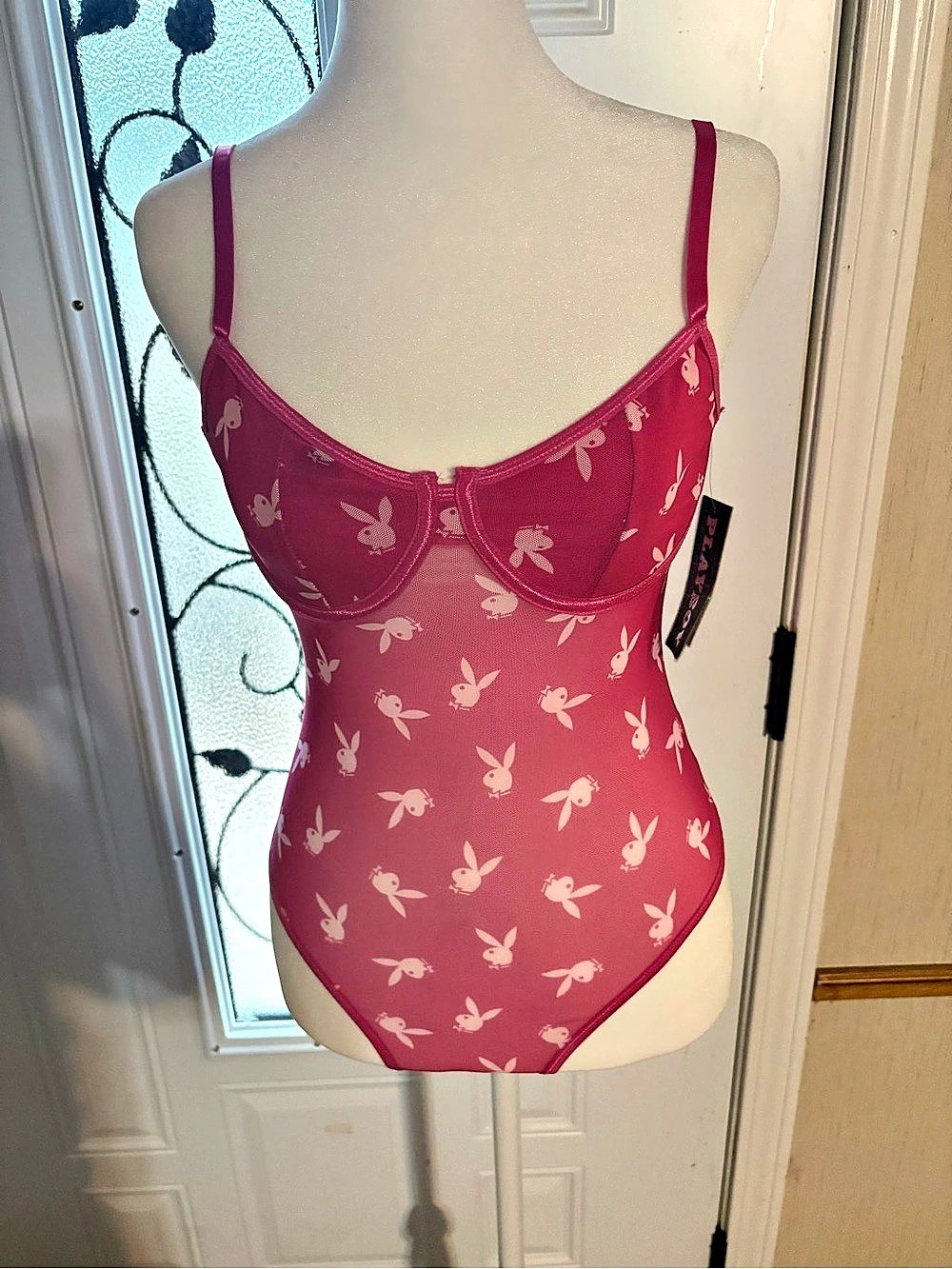 Playboy The Playboy Icon Bodysuit The Icon Bodysuit Pink Floral One-Piece